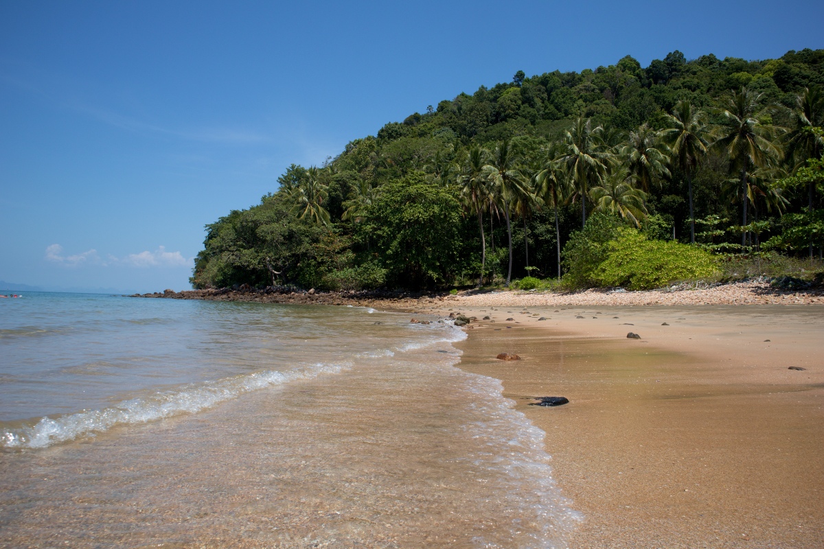 Foto de Coconut Beach com areia com seixos superfície