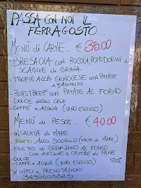Menu du Trattoria La Piola à Borghetto Santo Spirito