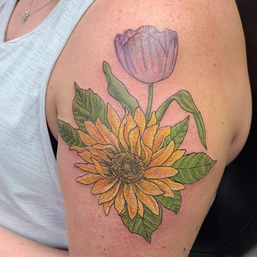 Explore girly sleeve tattoo ideas, creative tattoo ideas in Myrtle Beach, available at Myrtle Beach Ink