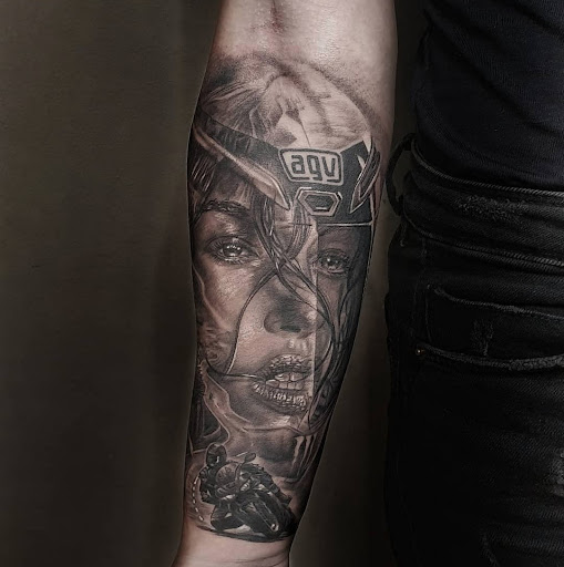 Explore forearm tattoo ideas men, creative tattoo ideas in Abington, available at Tattoo Galaxy (Abington) Piercing and Custom Tattoos