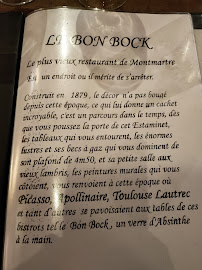 Le Bon Bock à Paris menu