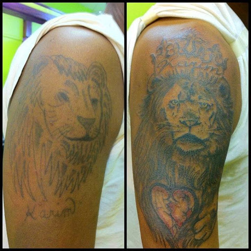 Explore women's thigh tattoo ideas, creative tattoo ideas in Poplar Bluff, available at MEink