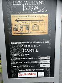 Restaurant gastronomique Restaurant Le Jardin Délice à Saint-Cast-le-Guildo (la carte)