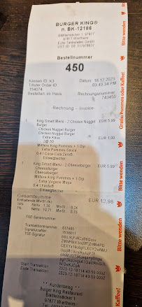 BURGER KING® à Wertheim am Main menu