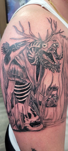 Explore complex tattoo ideas, creative tattoo ideas in Jasper, available at Addictive Ink tattoo and piercing studio