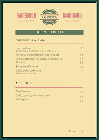 La Posta - Trattoria Pizzeria à Osteria Nuova menu