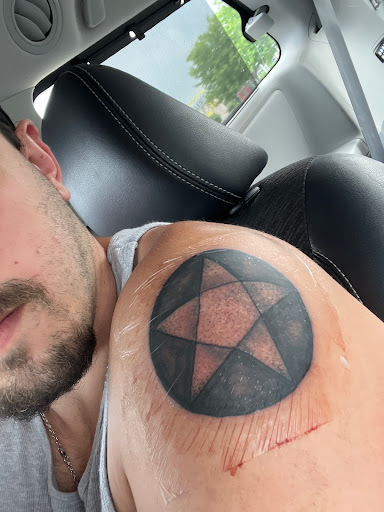 Explore small sleeve tattoo ideas, creative tattoo ideas in Greensburg, available at Queen Of Hearts Tattoo Studio