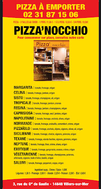 Menu / carte de Pizzanocchio à Villers-sur-Mer