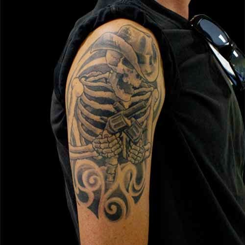 Find tattoos ideas on chest for your next unique tattoo in Huntington Beach at Mechanical Concept Tattoo