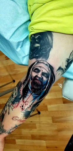 Explore candyman tattoo ideas, creative tattoo ideas in Benton, available at Spectrum Tattoo