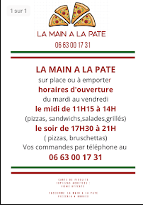 Pizzas à emporter La Main à la Pâte à Bruges - menu / carte