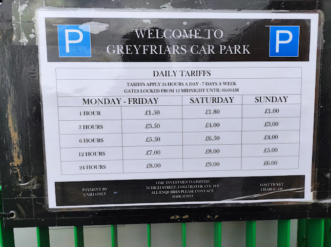 Reviews of Greyfriars Hotel Car Park in Colchester - Parking garage