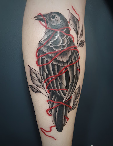 Explore husker tattoo ideas, creative tattoo ideas in Great Falls, available at Sparrows and Arrows Tattoo