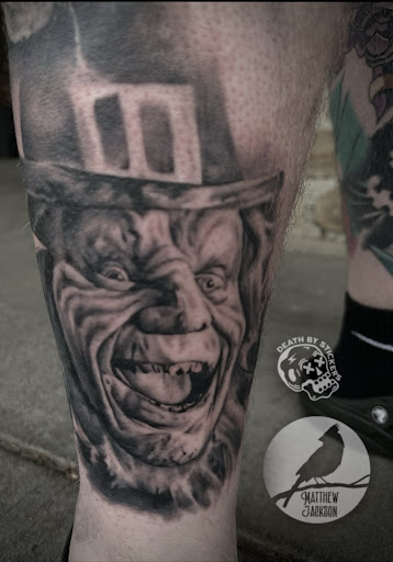 Explore deadpool tattoo ideas, creative tattoo ideas in Nashville, available at RedBird Tattoo