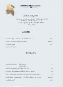 Menu / carte de LE GYPAETE BARBU à Biert