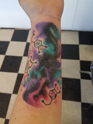 Explore friends tattoo ideas, creative tattoo ideas in Kansas City, available at Grimm Tattoo and Bert Grimm Museum