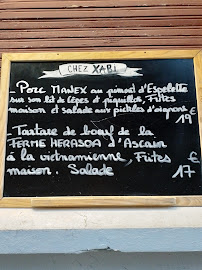 Carte du Trinketeko ostatua/bar-restaurant du Trinquet Laduche à Ascain