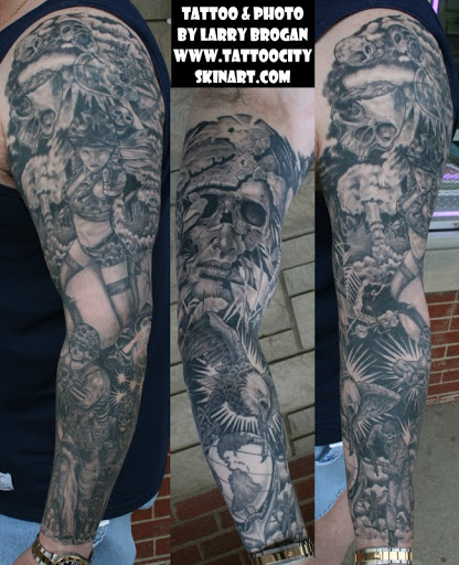 Explore cherub tattoo ideas, creative tattoo ideas in Lockport, available at Tattoo City by Larry Brogan
