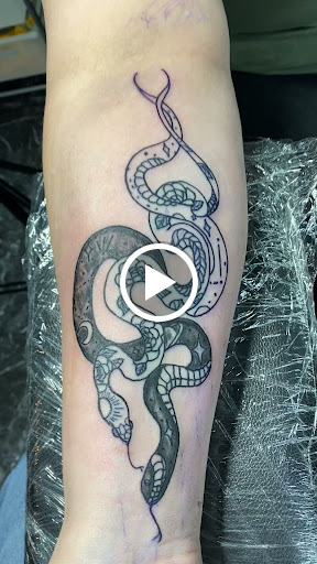 Explore halloween tattoo sleeve ideas, creative tattoo ideas in Dayton, available at Uppity Tattoos