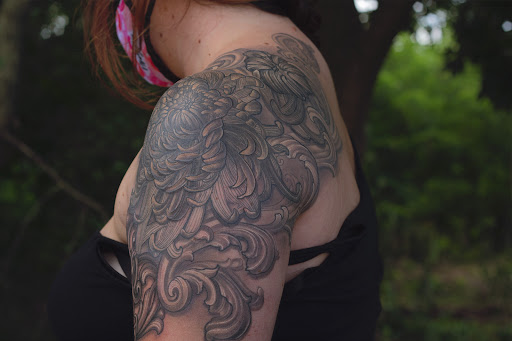 Explore mens face tattoos ideas, creative tattoo ideas in Hudson, available at The Bohemian Social Club