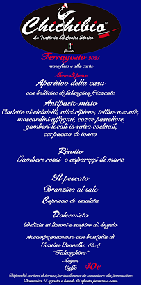 Restaurant de fruits de mer Trattoria Chichibio Caserta à Caserta (la carte)