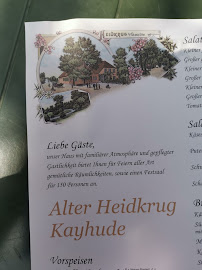 Restaurant Alter Heidkrug à Kayhude - menu / carte