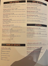Restaurant Brasserie - Pizzeria Le Vega à La Plagne-Tarentaise (le menu)