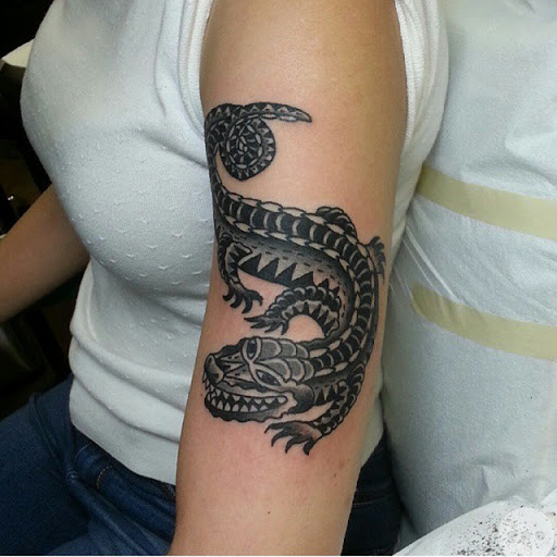 Explore tattoo arm ideas, creative tattoo ideas in Temple, available at Lucky In Love Tattoo