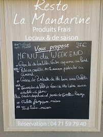 Menu du La Mandarine chez Sophie et Flavien à Le Chambon-sur-Lignon