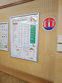 Menu / carte de Subway à Noisy-le-Grand