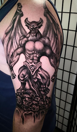 Explore machine tattoo ideas, creative tattoo ideas in Modesto, available at Dying Art Tattoo