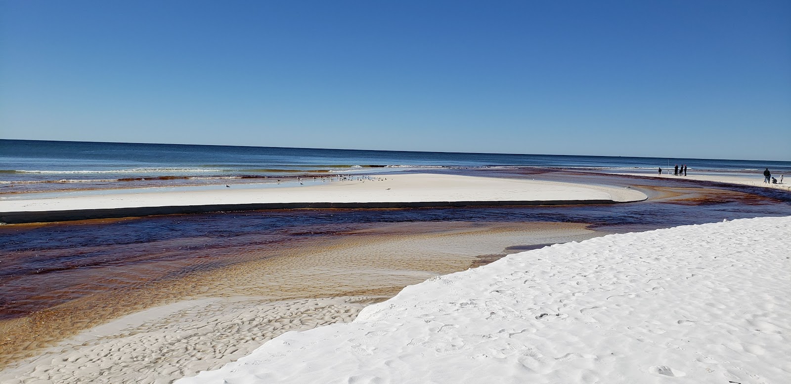 Foto av Grayton Beach West med vit fin sand yta