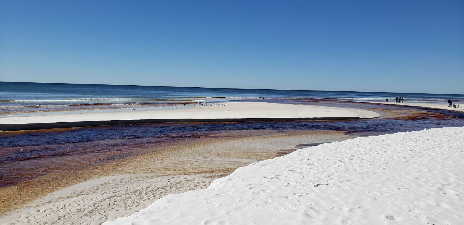Foto av Grayton Beach West med fin vit sand yta