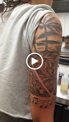 Explore life and death sleeve tattoo ideas, creative tattoo ideas in Kissimmee, available at Precision Ink Tattoo Company