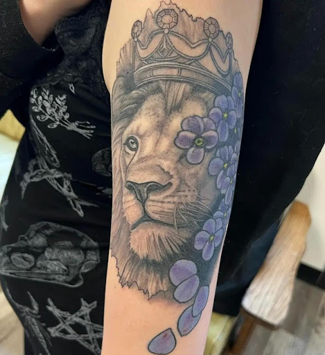Explore inside elbow tattoo ideas, creative tattoo ideas in Coeur D Alene, available at Little Bear Tattoo Co.