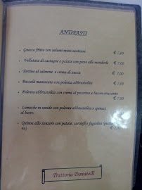 Trattoria Donatelli à Roverbella menu