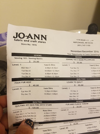 Fabric Store «Jo-Ann Fabrics and Crafts», reviews and photos, 1739 Beam Ave, Maplewood, MN 55109, USA