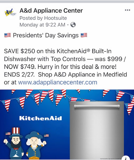 Appliance Store «A & D Appliance Center», reviews and photos, 501 Main St, Medfield, MA 02052, USA