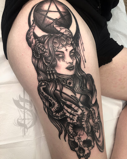 Explore nail tech tattoo ideas, creative tattoo ideas in Lopez Island, available at Soot and Bone Body Art Studio