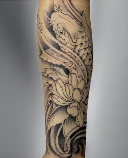 Explore shoulder mens tattoo ideas, creative tattoo ideas in Huntington, available at Timeless Tattoo Gallery