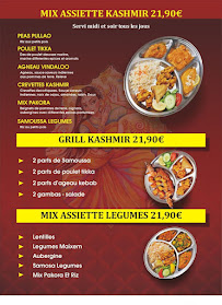 Restaurant New Kashmir à Bourges (le menu)