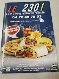Sandwicherie Le 230 à Saint-Genis-Laval - menu / carte