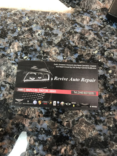 Auto Repair Shop «Revive Auto Repair», reviews and photos, 2888 E Maple Rd, Troy, MI 48083, USA