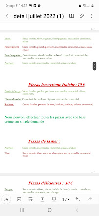 Pizza du moulin neuf à Moulin-Neuf menu