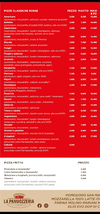 Menu du La Panuozzeria à Fano