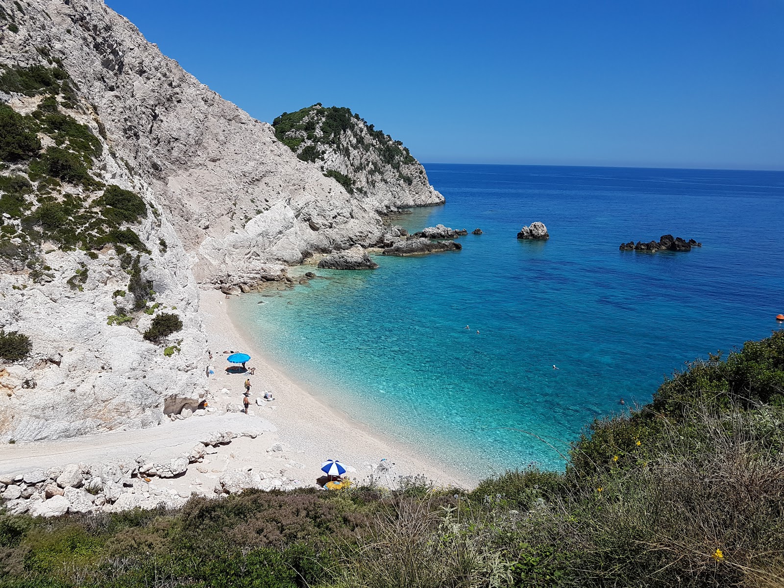 Foto di Agia Eleni con una superficie del sabbia beige e ciottoli