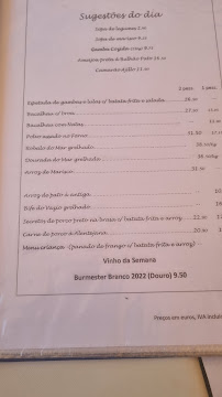 Restaurante A Varina em Torreira menu n° 1