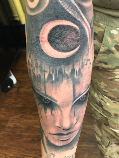 Explore hippie spiritual tattoo ideas, creative tattoo ideas in Junction City, available at Junction City Tattoo