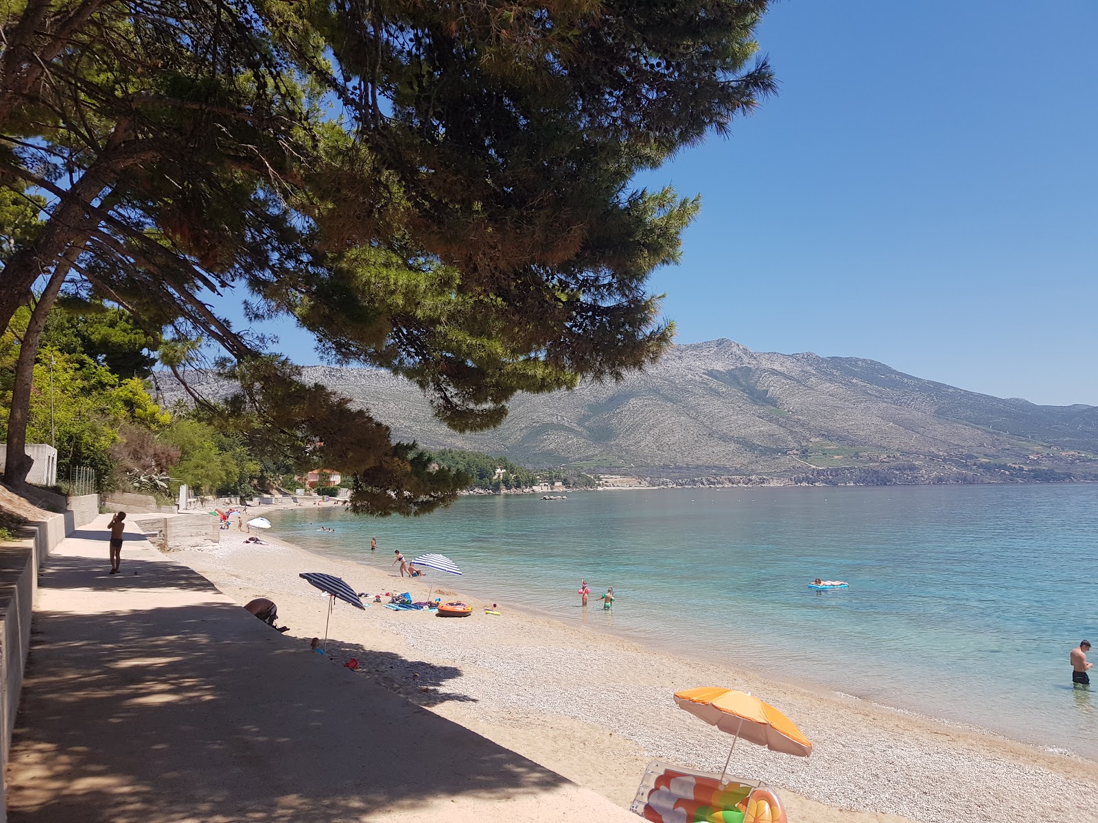 Foto de Trstenica beach - lugar popular entre os apreciadores de relaxamento