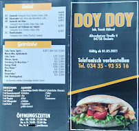 Menu / carte de Doy Doy Döner à Oschatz